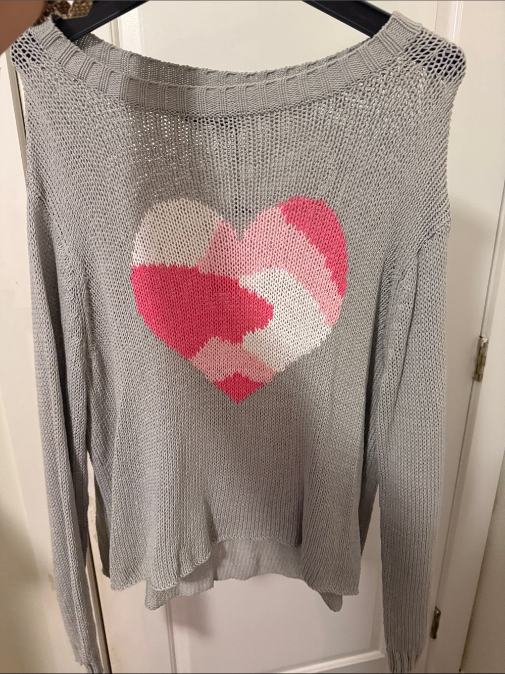 Wooden Ships Gray Open-Knit Sweater